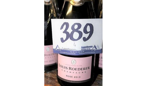 4 flessen champagne Rosé, Louis Roederer, 2013